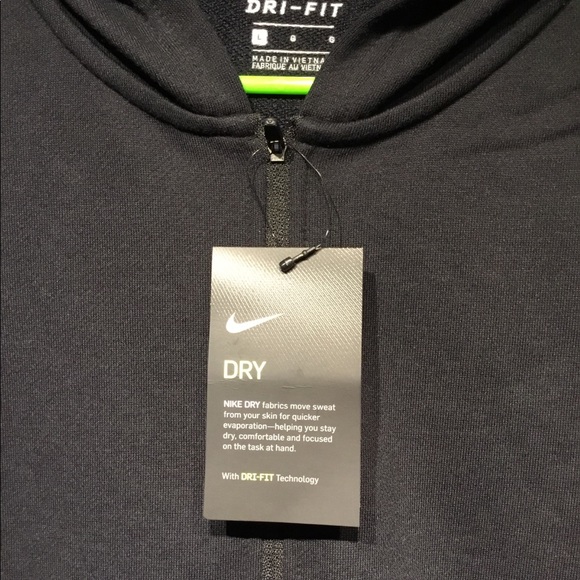 Women’s NIKE DRI-FIT BLACK HOODIE SIZE L NWT - Picture 2 of 3